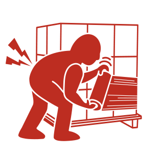 Ergonomics: bending and straining to wrap a pallet